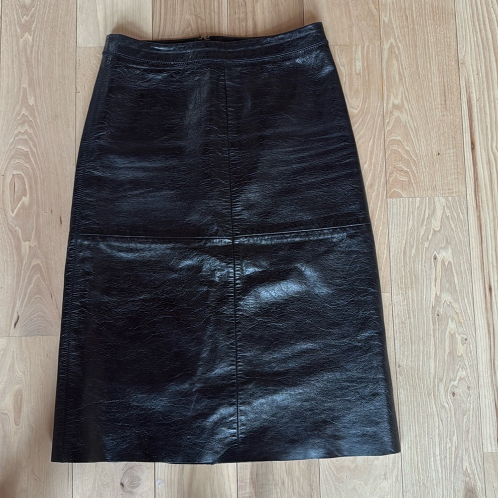 Gap vintage Y2K black leather skirt